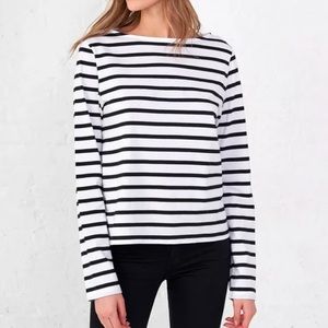 La Ligne bateau tee black striped